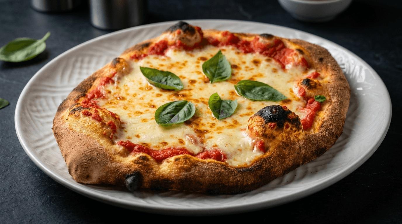 Selbstproduzierte Pizza Margherita vom FoodLiner